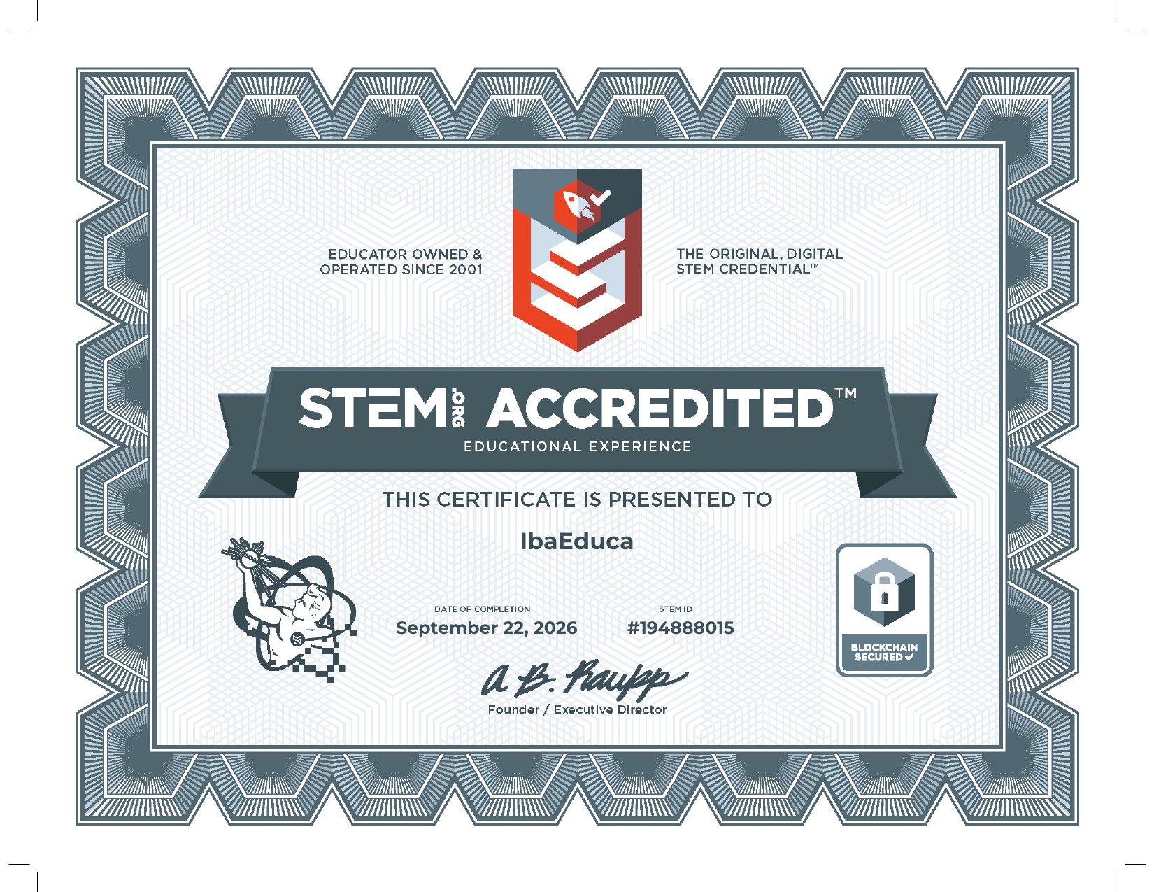 Certificado oficial STEM.org Accredited™ de IbaEduca